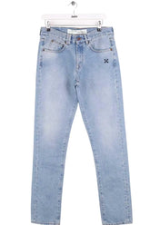 Jean droit Off White Bleu en Coton, taille M - Seconde Main
