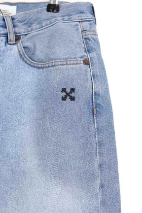 Jean droit Off White Bleu en Coton
