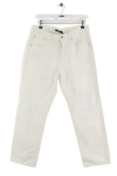 Jean droit Ralph Lauren Blanc en Coton, taille M - Seconde Main
