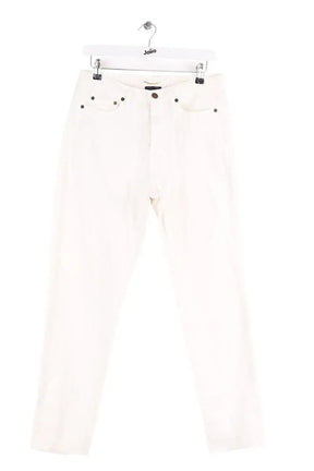 Jean droit Saint Laurent Blanc en Coton - élasthanne, taille L - Seconde Main