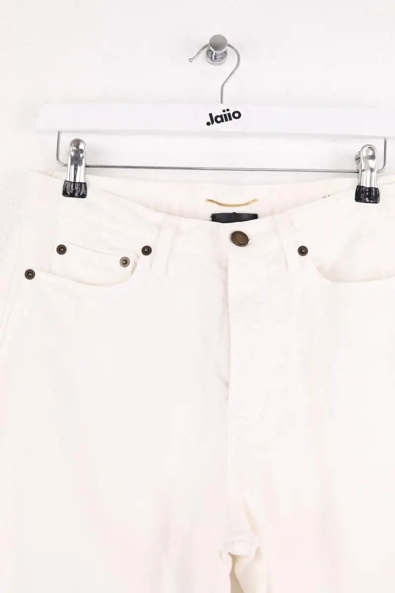 Jean droit Saint Laurent Blanc en Coton - élasthanne