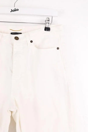 Jean droit Saint Laurent Blanc en Coton - élasthanne