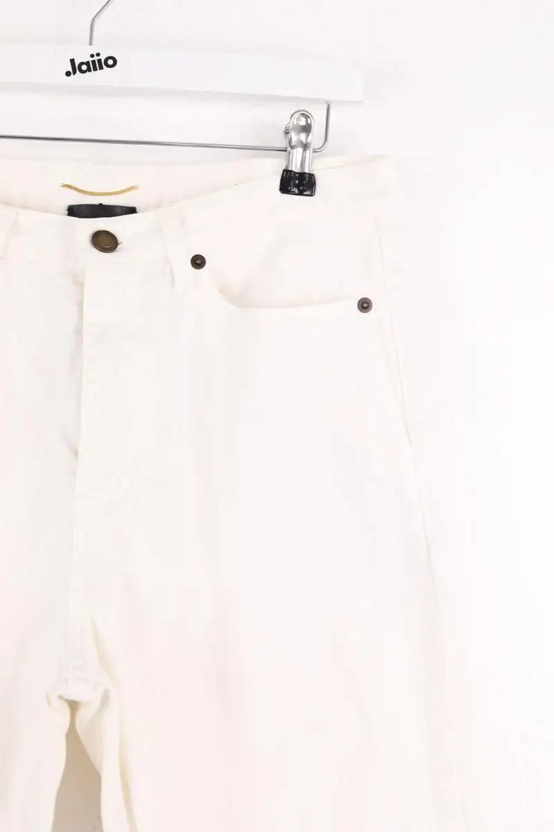 Jean droit Saint Laurent Blanc en Coton - élasthanne