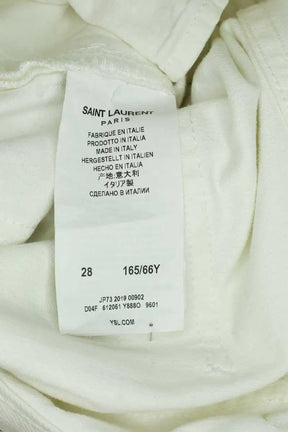 Jean droit Saint Laurent Blanc en Coton