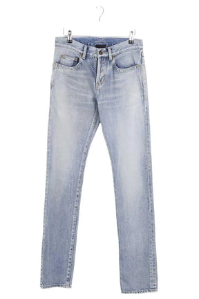 Jean droit Saint Laurent Bleu en Coton, taille XS - Seconde Main