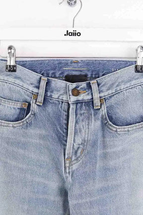 Jean droit Saint Laurent Bleu en Coton