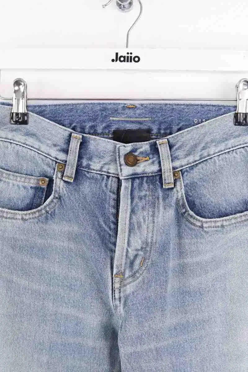 Jean droit Saint Laurent Bleu en Coton