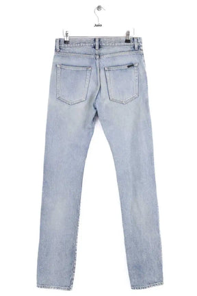 Jean droit Saint Laurent Bleu en Coton