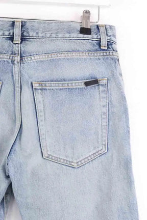 Jean droit Saint Laurent Bleu en Coton