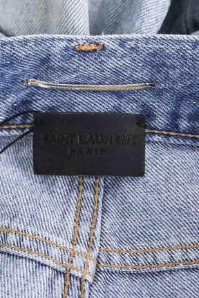 Jean droit Saint Laurent Bleu en Coton