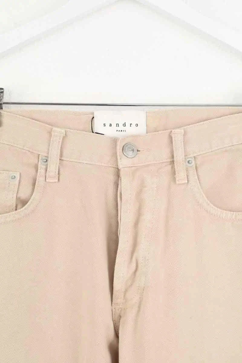 Jean droit Sandro Beige en Coton