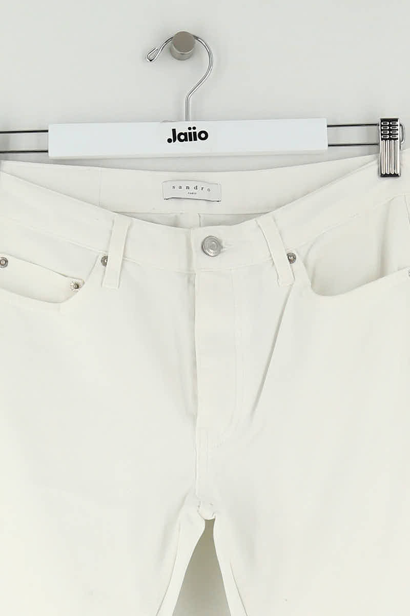 Jean droit Sandro Blanc en Coton