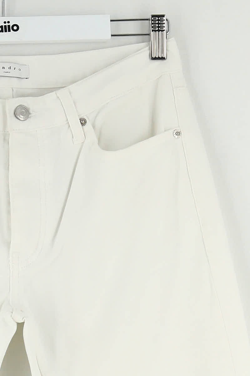 Jean droit Sandro Blanc en Coton