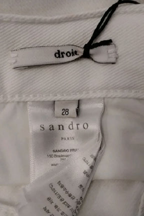 Jean droit Sandro Blanc en Coton