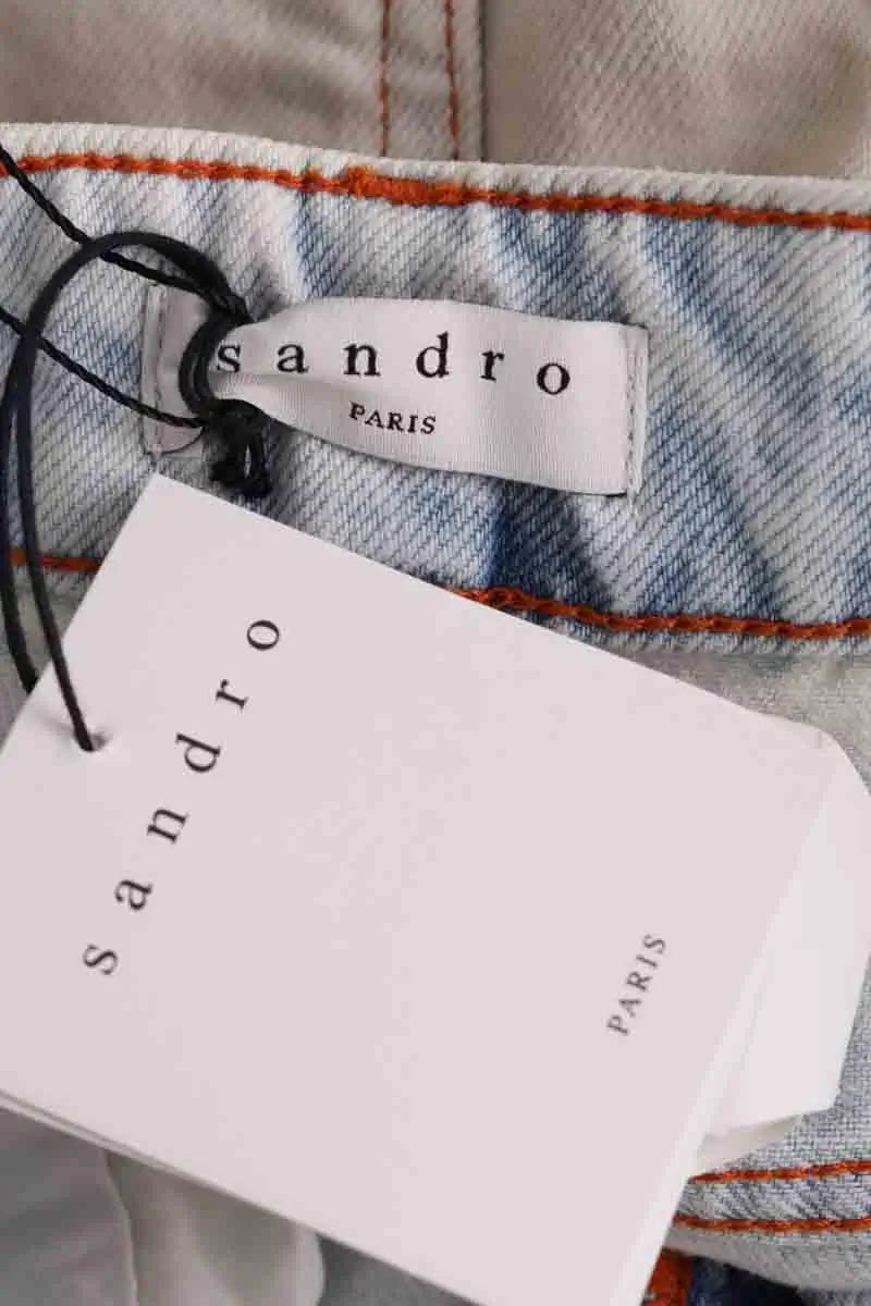 Jean droit Sandro Blanc en Coton