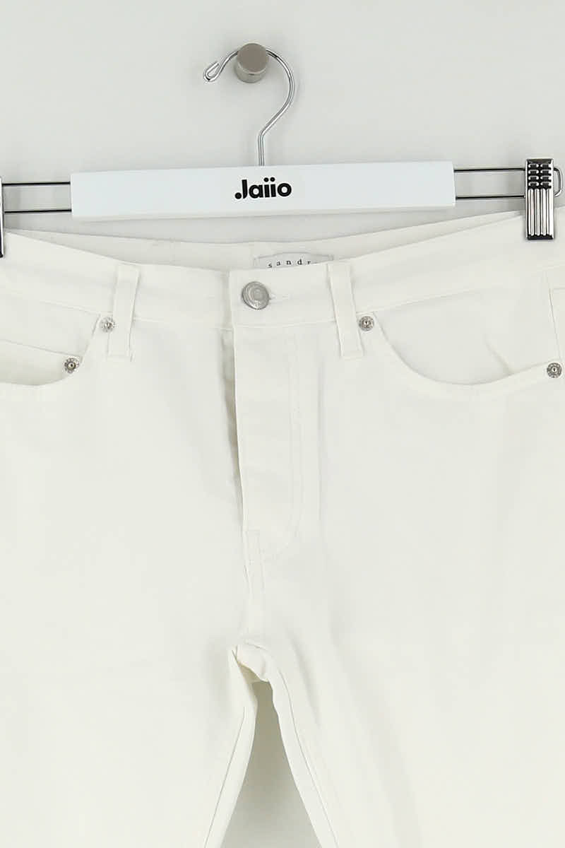 Jean droit Sandro Blanc en Coton