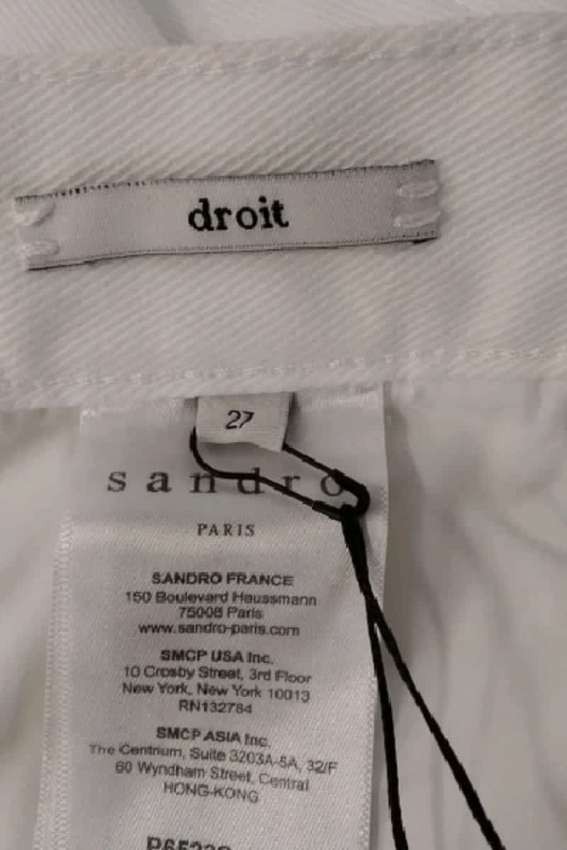 Jean droit Sandro Blanc en Coton