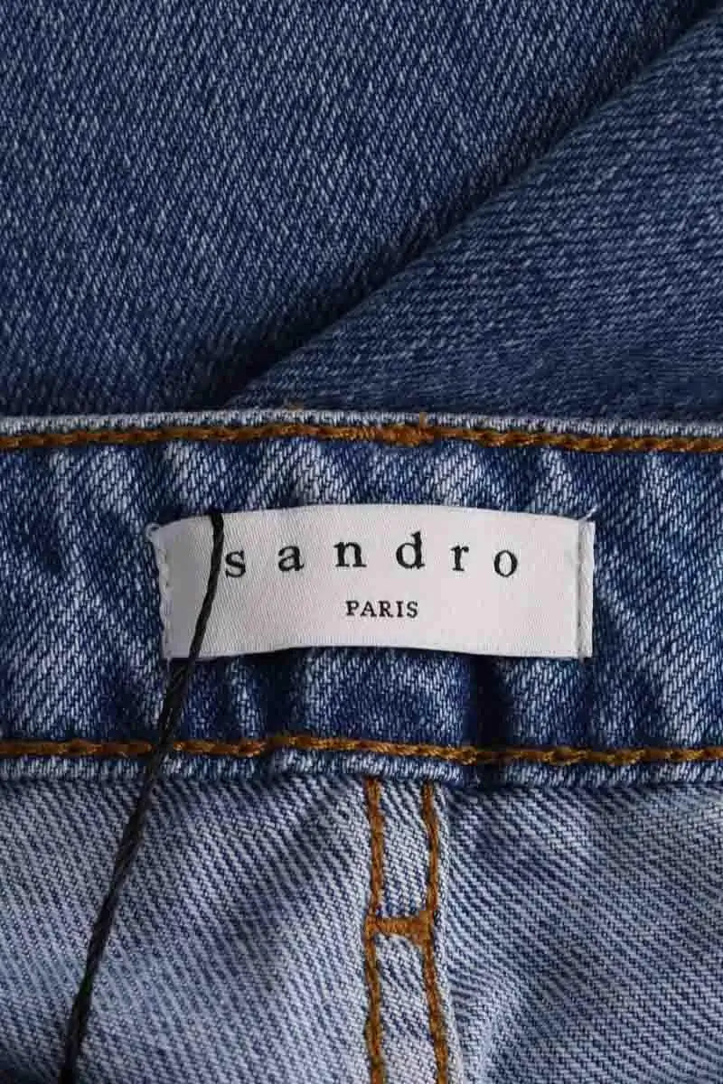 Jean droit Sandro Bleu en Coton