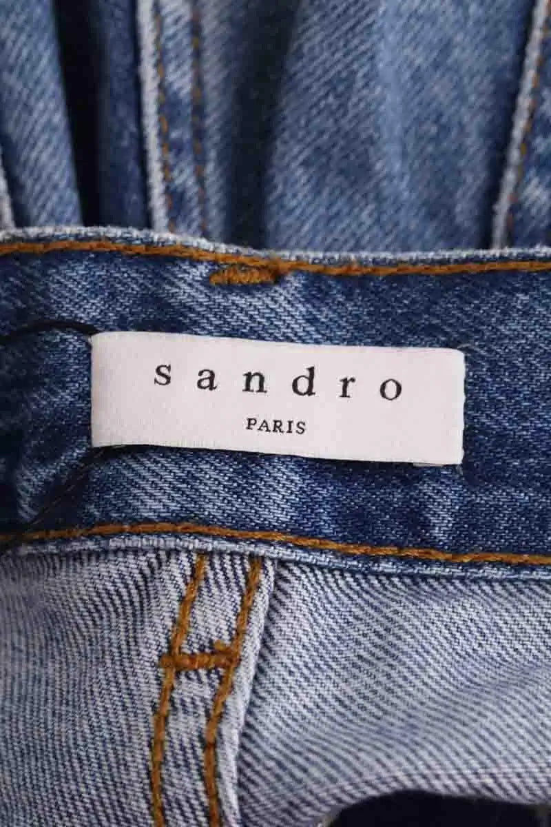 Jean droit Sandro Bleu en Coton