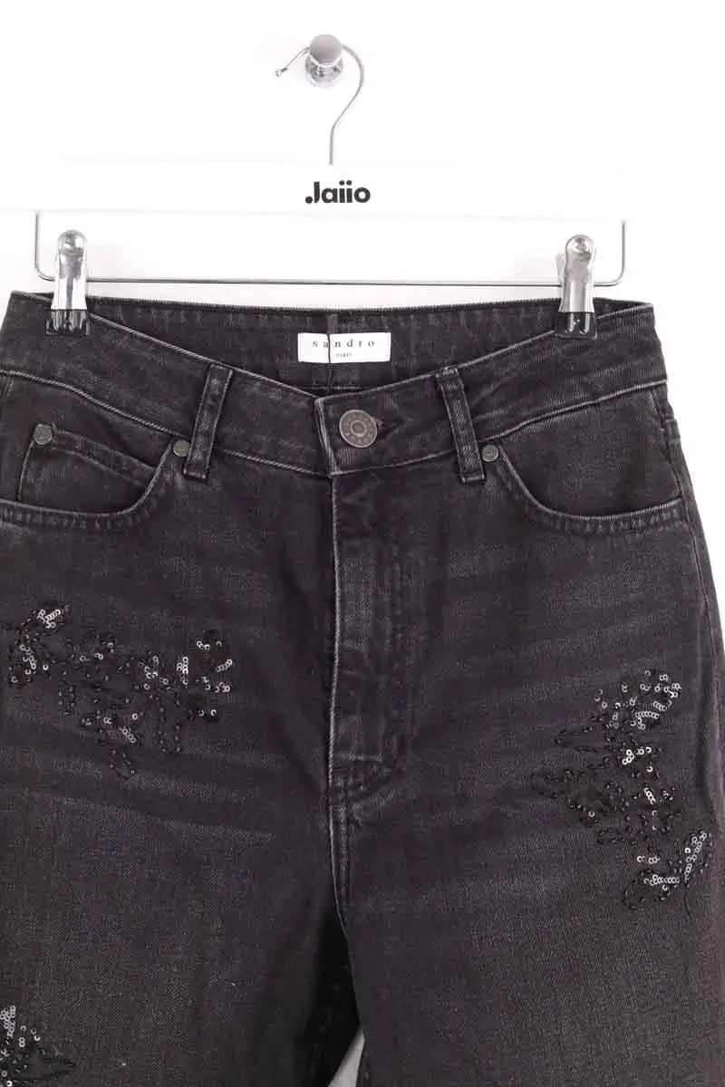 Jean droit Sandro Gris en Coton