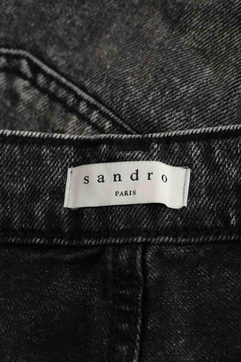 Jean droit Sandro Noir en Coton