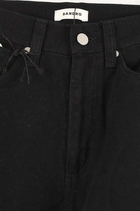 Jean droit Sandro Noir en Coton