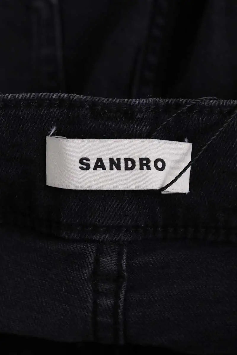 Jean droit Sandro Noir en Coton