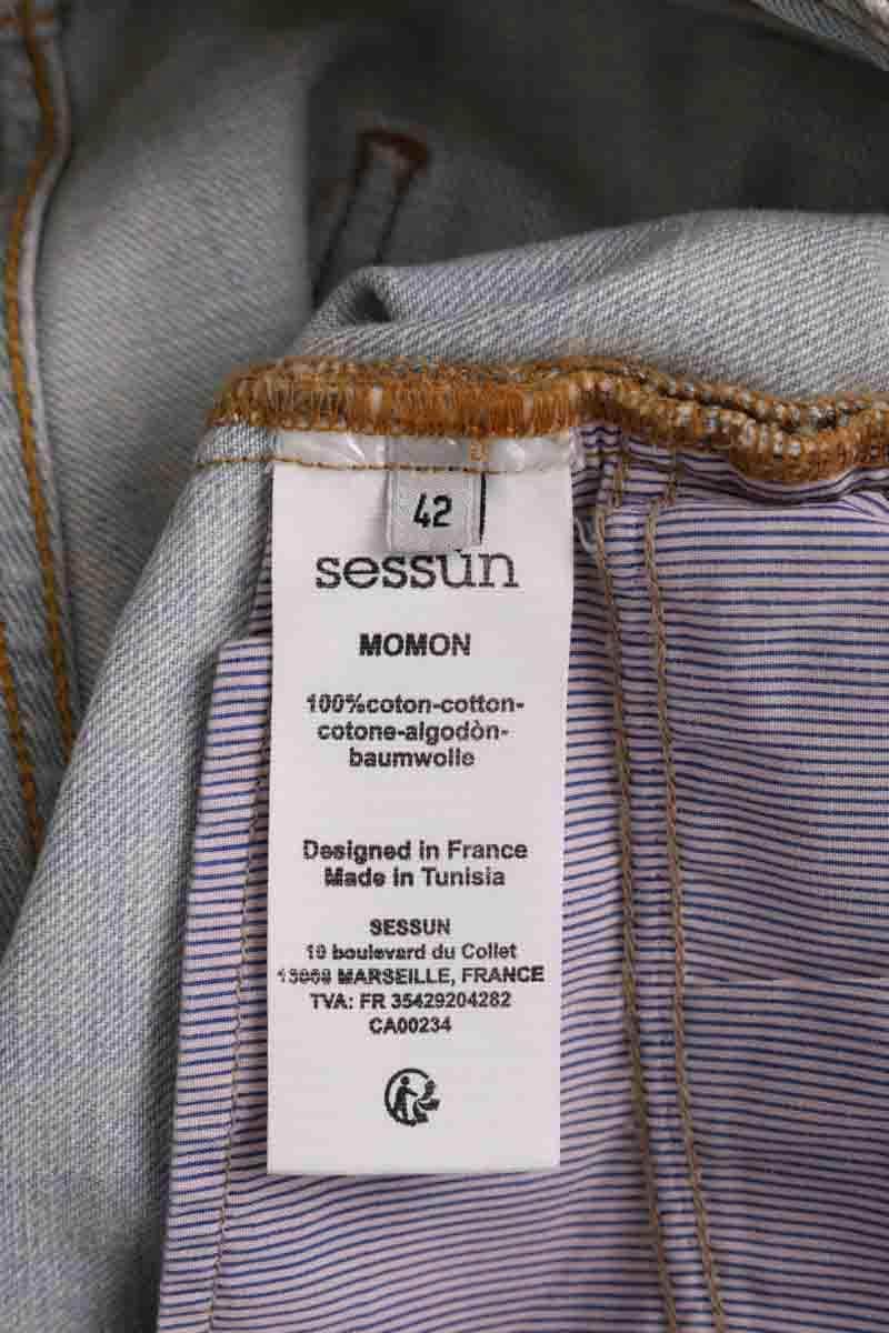 Jean droit Sessun Bleu en Coton