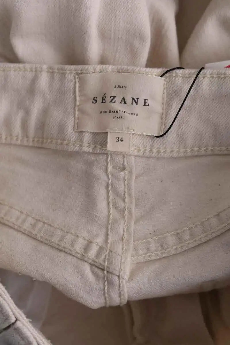 Jean droit Sézane Beige en Coton