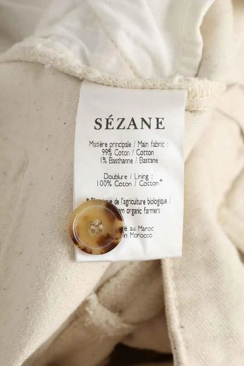 Jean droit Sézane Beige en Coton