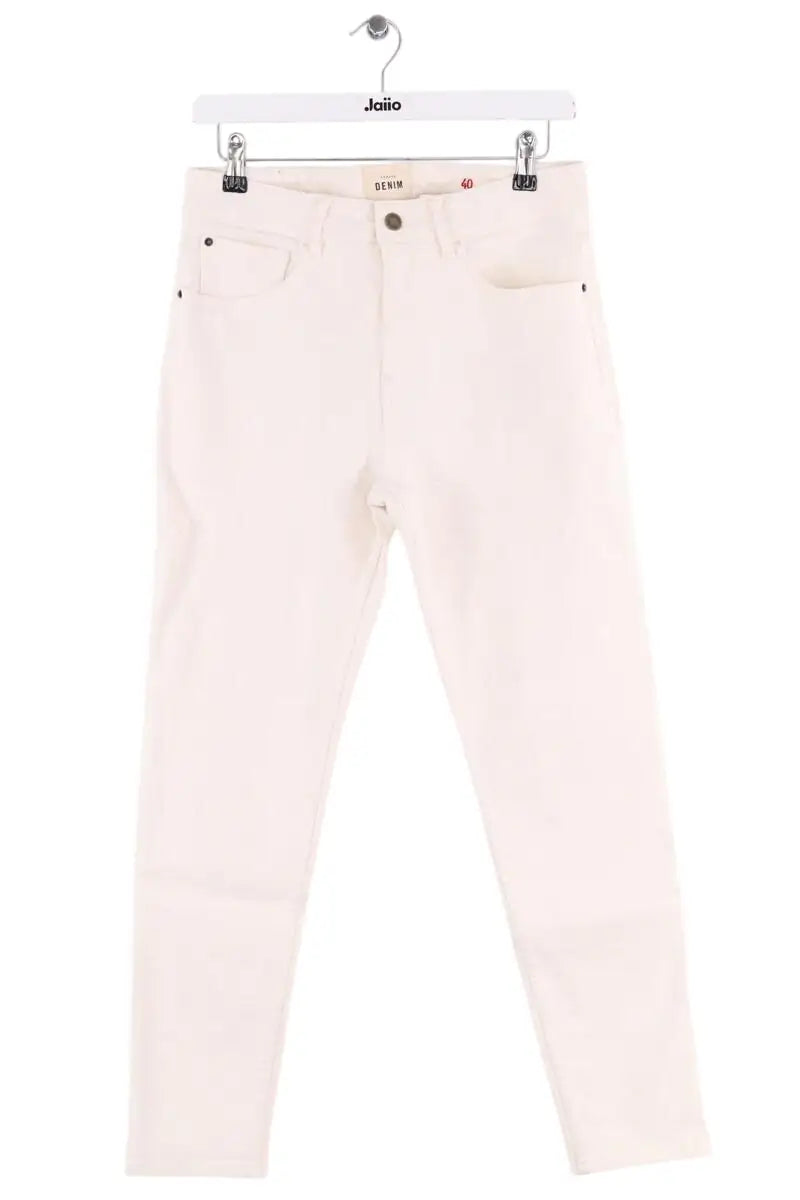 Jean droit Sézane Blanc en Coton, taille L - Seconde Main