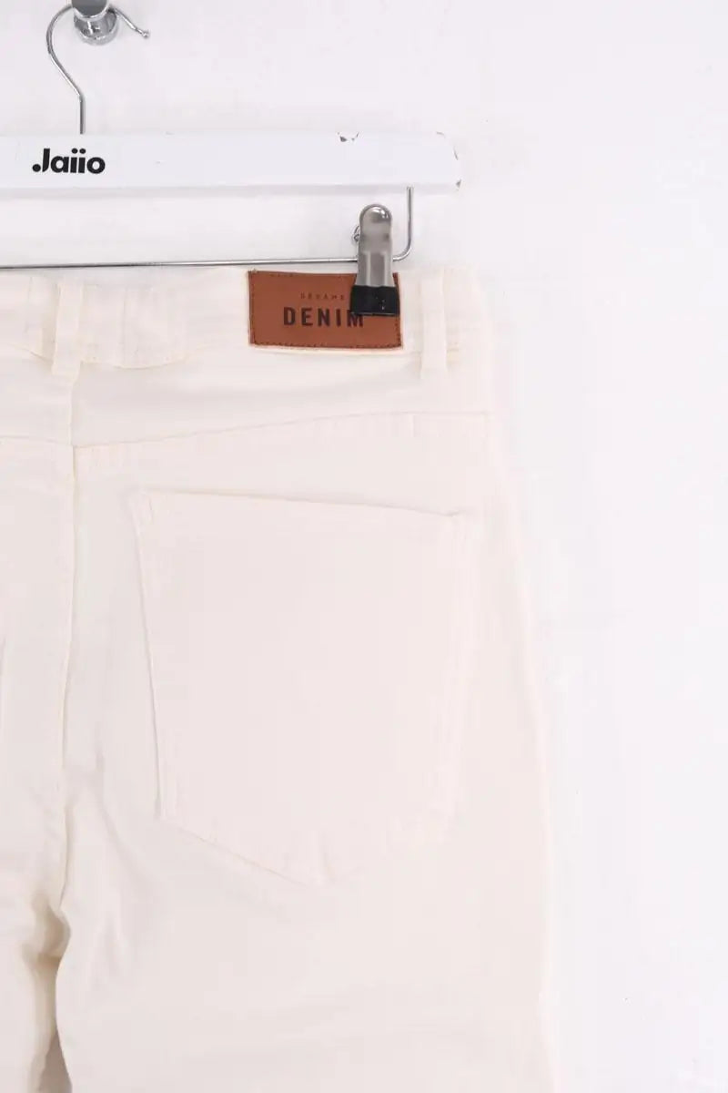 Jean droit Sézane Blanc en Coton