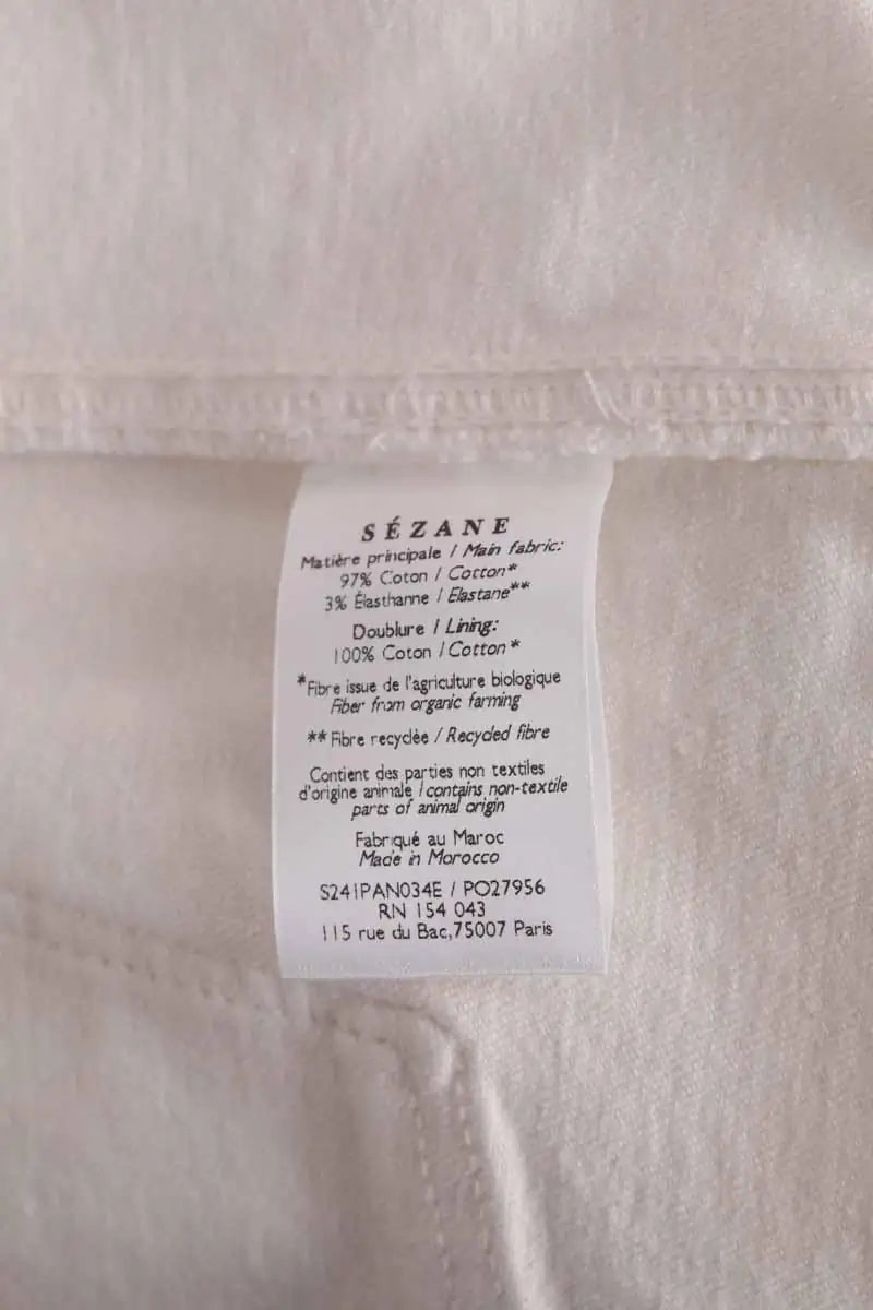 Jean droit Sézane Blanc en Coton