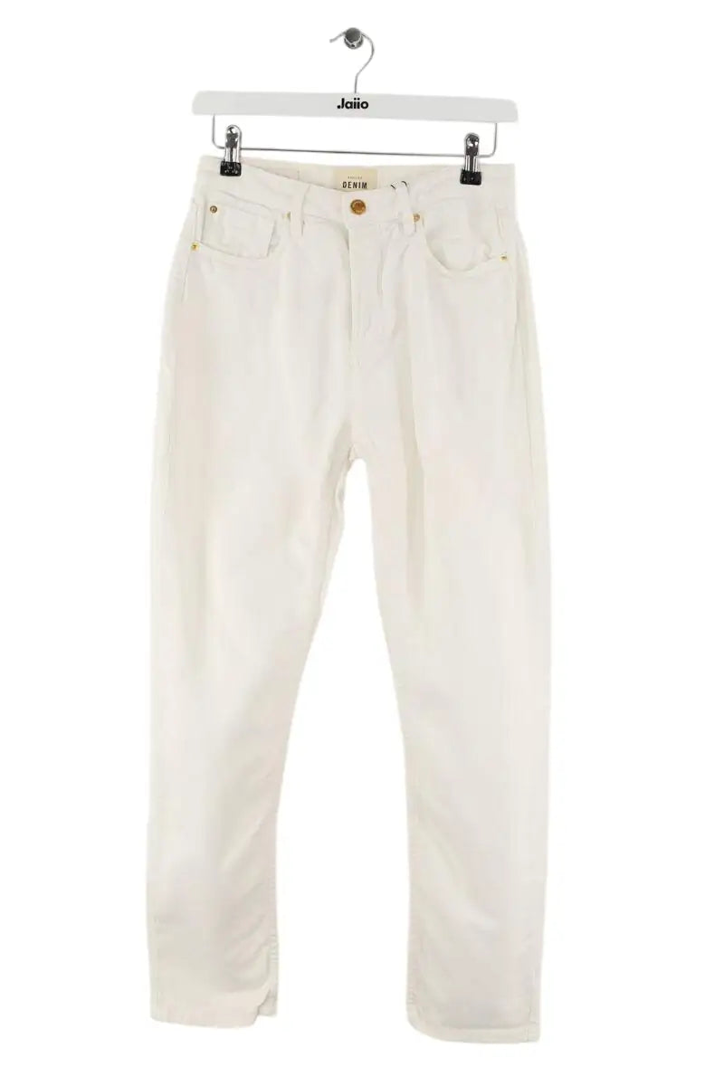 Jean droit Sézane Blanc en Coton, taille XS - Seconde Main