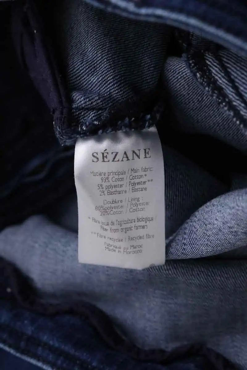 Jean droit Sézane Bleu en Coton