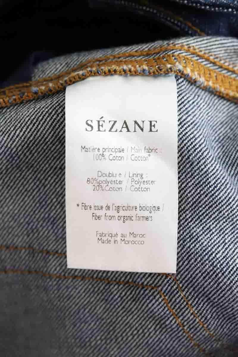 Jean droit Sézane Bleu en Coton