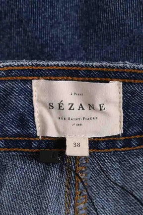 Jean droit Sézane Bleu en Coton