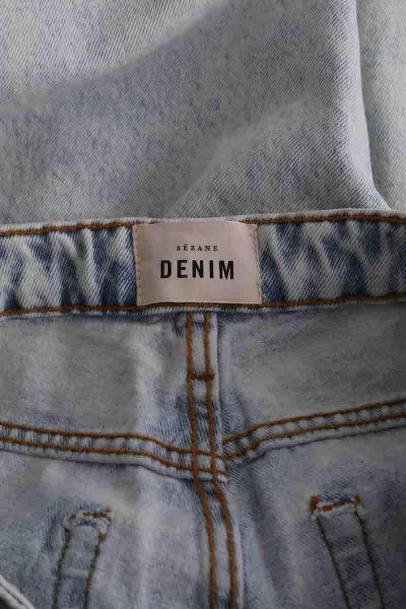 Jean droit Sézane Bleu en Coton