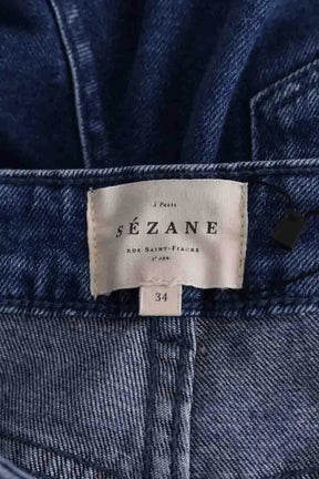 Jean droit Sézane Bleu en Coton