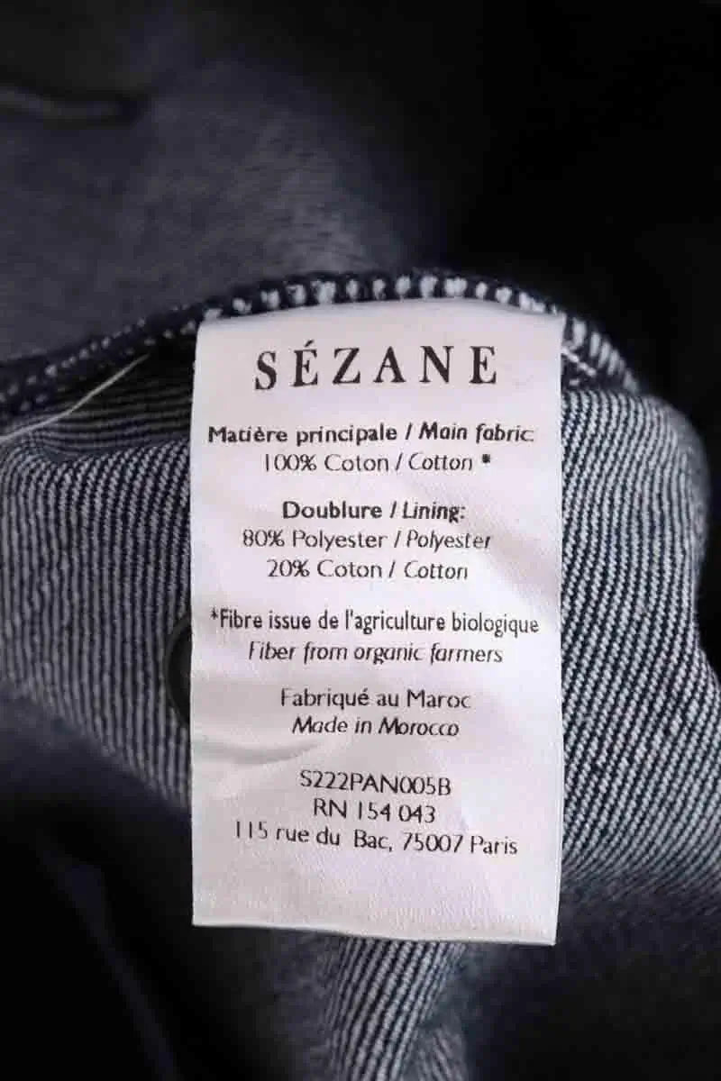 Jean droit Sézane Bleu en Coton