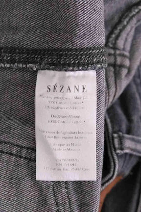 Jean droit Sézane Gris en Coton