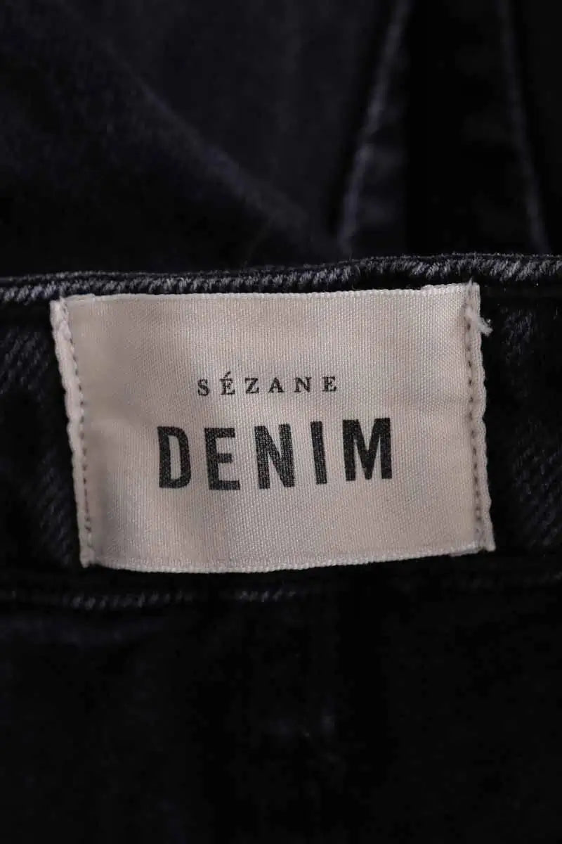 Jean droit Sézane Noir en Coton