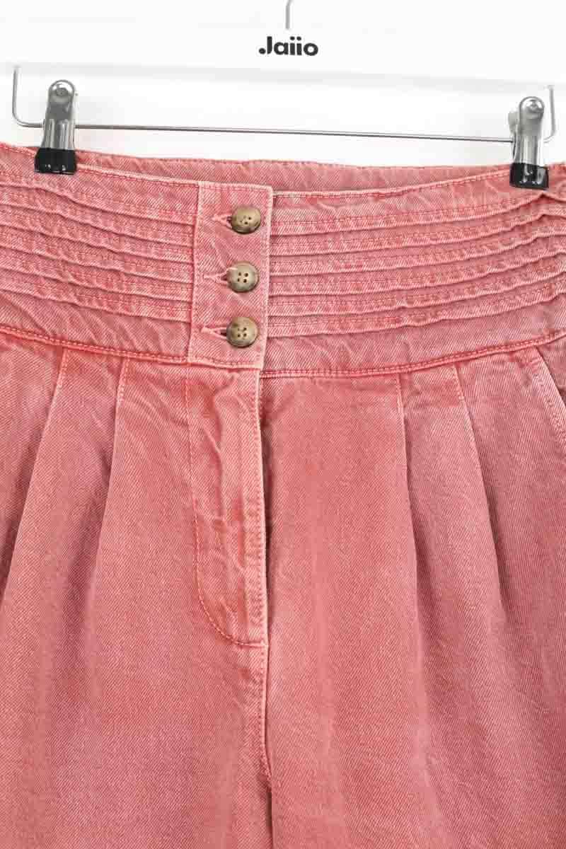 Jean droit Sézane Rose en Coton