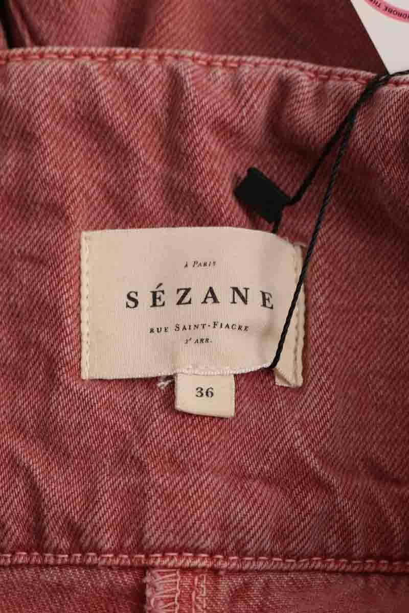Jean droit Sézane Rose en Coton
