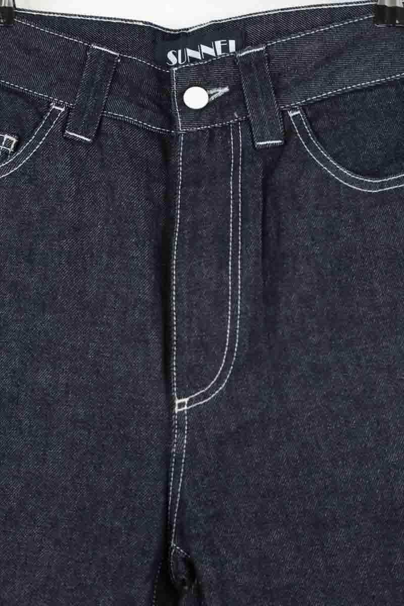 Jean droit Sunnei Marine en Coton