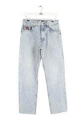 Jean droit Tommy Hilfiger Bleu en Coton, taille L - Seconde Main