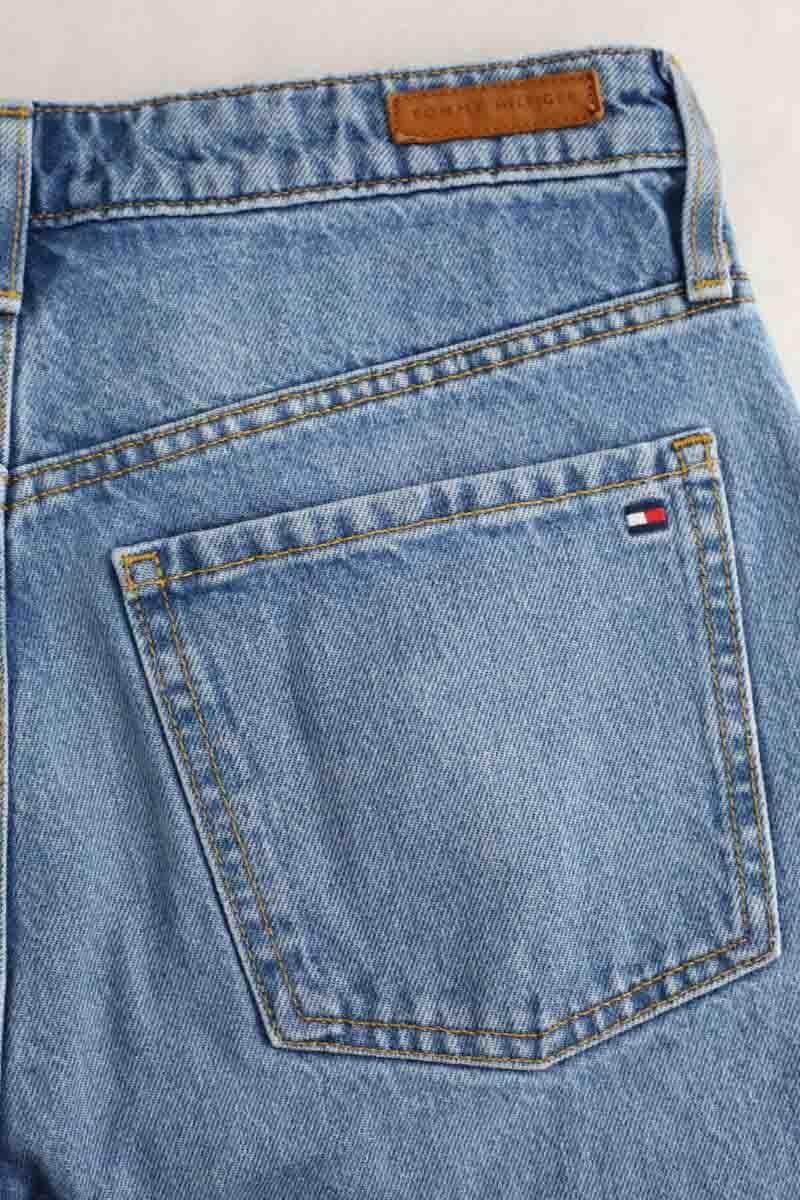 Jean droit Tommy Hilfiger Bleu en Coton