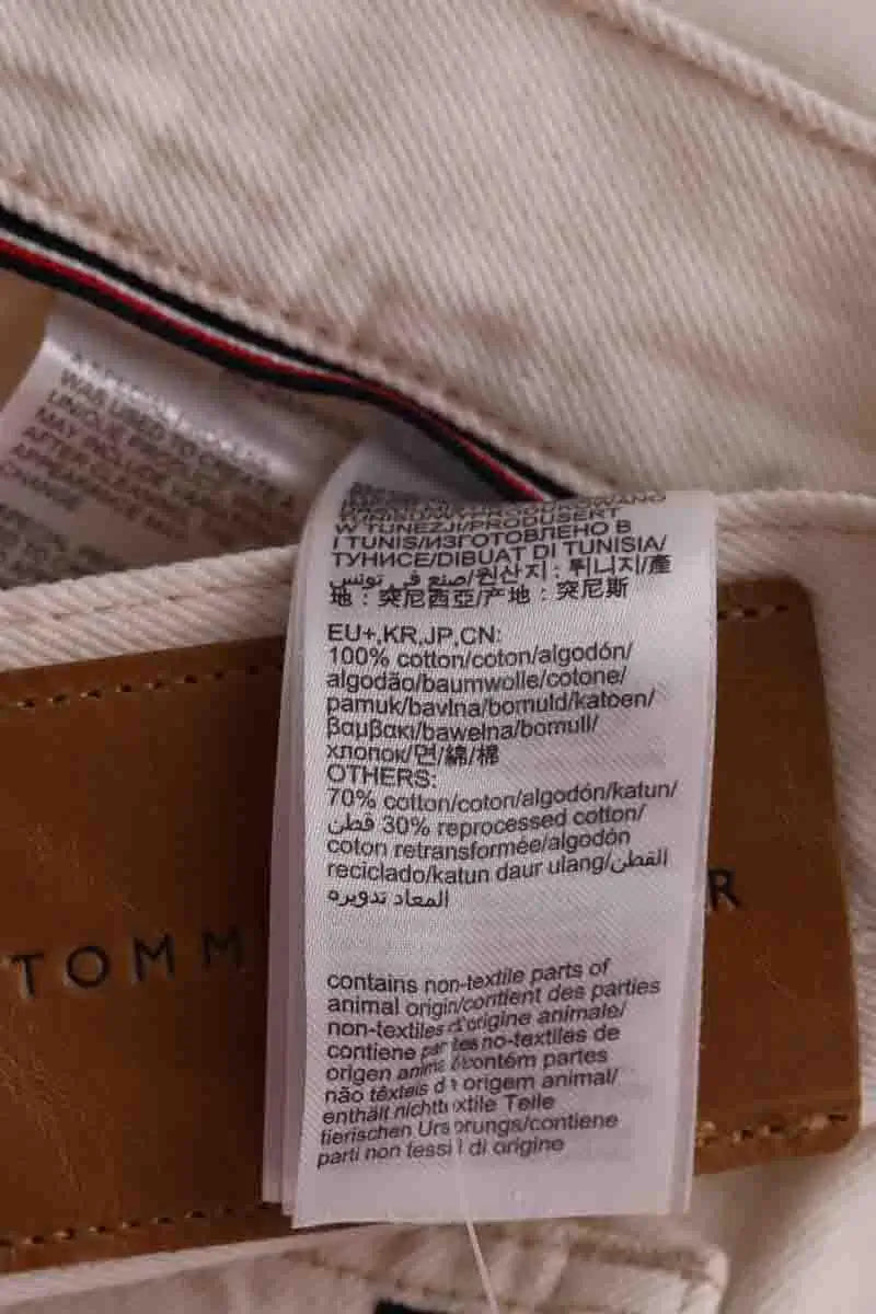 Jean droit Tommy Hilfiger Ecru en Coton