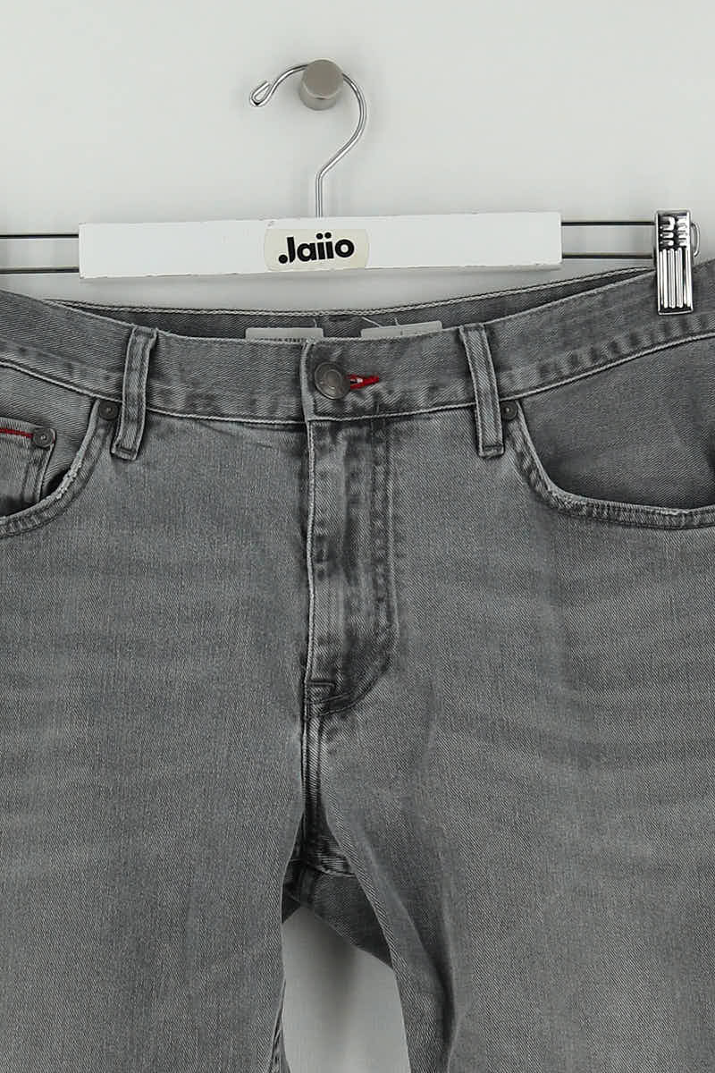Jean droit Tommy Hilfiger Gris en Coton
