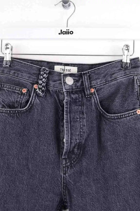 Jean droit Tresse Anthracite en Coton